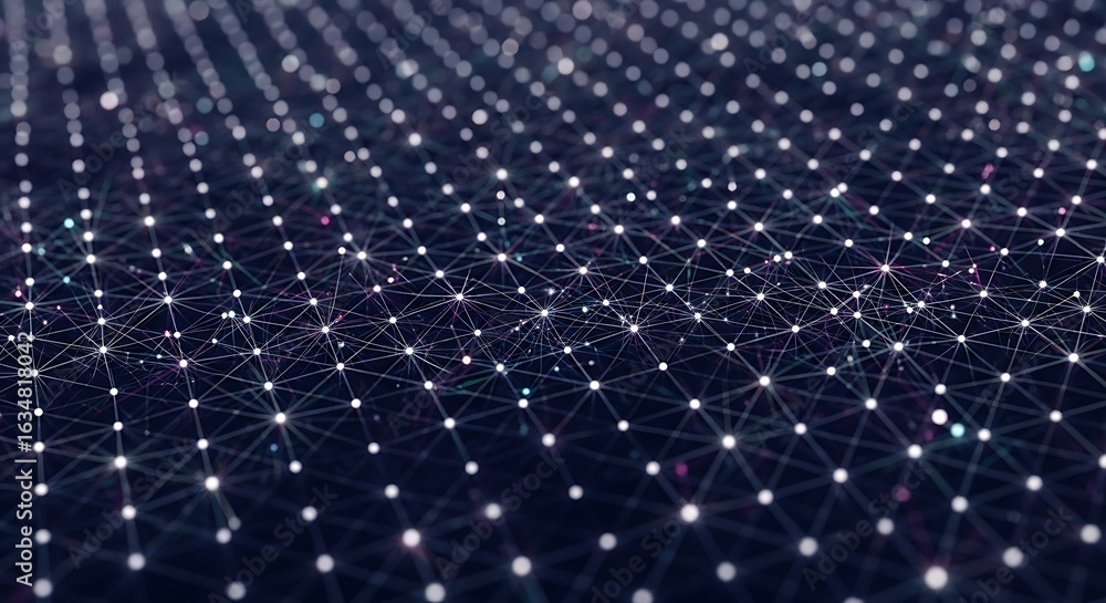 Poster stunning digital network connections glowing with vibrant data points and intricate lines, perfect f
