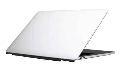 Silver laptop computer, modern technology, portable computing device on transparent background