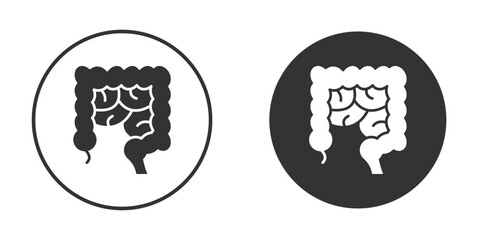 Gut icons concept in solid versions. Flat design style.