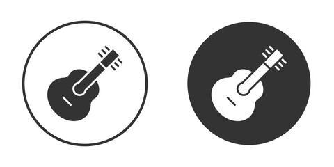 Guitar icons concept in solid versions. Flat design style.