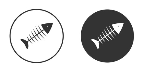 Fishbone icons concept in solid versions. Flat design style.