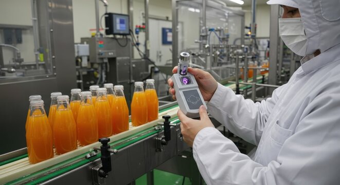 Monitoring quality of orange juice in a factory during production process