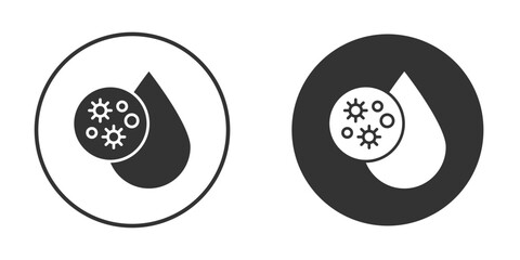 Dirty water drop icons concept in solid versions. Flat design style.