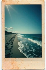 Faded polaroid photo, edges taped, nostalgic feel, photography, background, worn