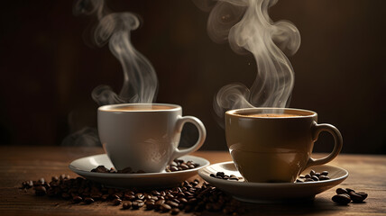 cup of coffee and beans