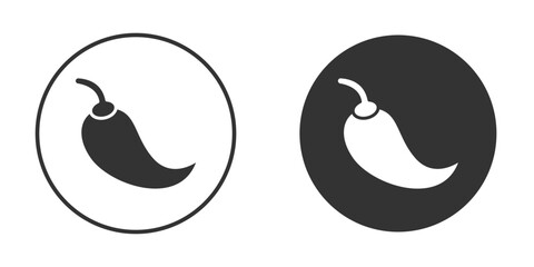 chilli pepper icons concept in solid versions. Flat design style.