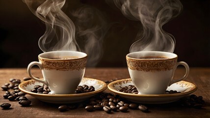 cup of coffee and beans