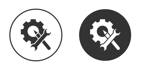 Business development icons concept in solid versions. Flat design style.
