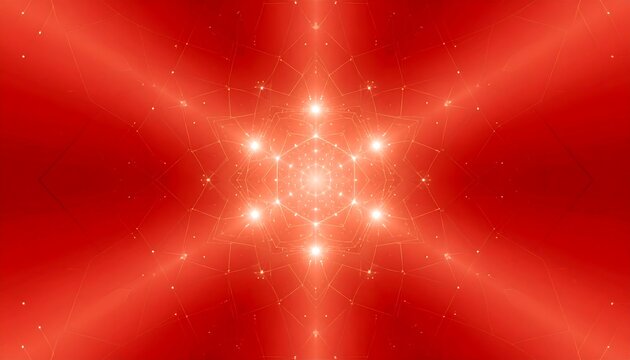 Abstract red kaleidoscope pattern - Powered by Adobe