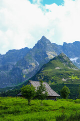 mountain landscape with a house