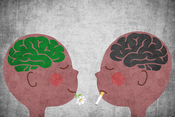 Mindset illustration with eco-friendly contrast