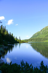 mountain lake in the summer