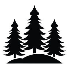 Obraz premium pine tree forest in fog vector icon