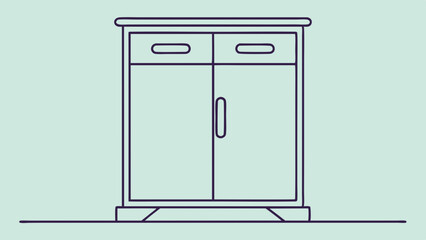 Vector illustration of a modern wooden nightstand for bedroom furniture design and interior decoration