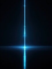blue line light shines on dark background