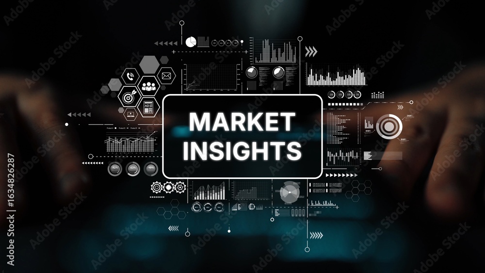 Poster data analysis and visualization concept for market insights and business growth strategies. asymptot