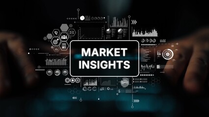 Obraz premium Data Analysis and Visualization Concept for Market Insights and Business Growth Strategies. Asymptotic smart data analytic.