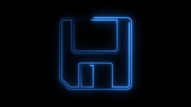 Glowing neon line Attraction carousel icon isolated on black background. Amusement park. Childrens entertainment playground, recreation park. 4K Video black background,