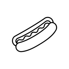 hot dog with mustard icon vector