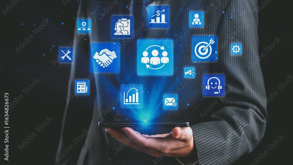 Poster crm platforms improve customer relationships through data analysis, crm communication tools, and aut
