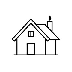 house with chimney icon vector