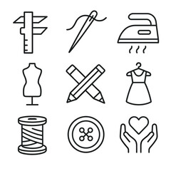 Fototapeta premium Tailor Icon Set