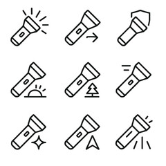 Obraz premium Flashlight Icon Set
