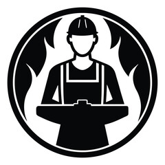 foundry worker vector icon