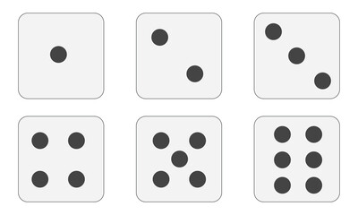 Game dice vector icon. Black vector icon isolated on white background game dice. Vector illustration . in eps 10.