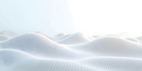 abstract render of wave-like digital landscape in white, for AI, software, or innovation themes