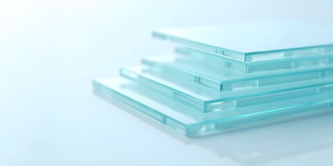Futuristic abstract technology vertical background with gradient teal and blue colors and rectangular 3D shapes	
