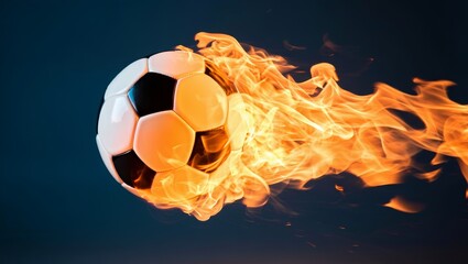 Fiery Soccer Ball: A Blazing Image of Passion and Competition