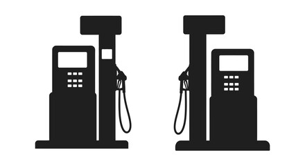 elegant modern detailed professional high quality Gas Pumps in Silhouette Style