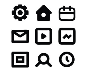 Flat vector icons set for web design and business with camera symbol
