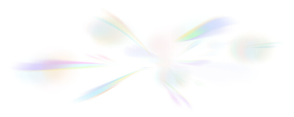 Set of rainbow light flares, reflection effect, falling confetti. Light rainbow lights with transparent effect, sparkling prism, stripe overlay, vector, png.	
