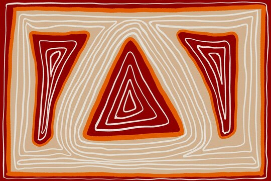 Abstract triangle pattern with bold contour lines