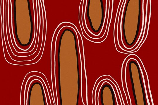 Abstract organic shapes with vibrant retro colors