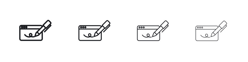 Electronic signature icon Eps10. icons graphic design