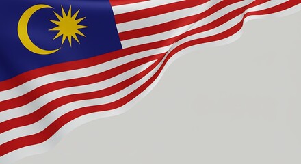 detailed professional high quality Malaysian Flag with Moon and Star Design