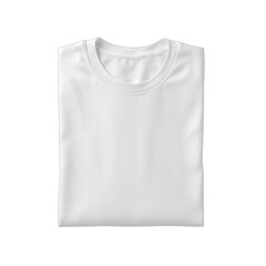 Folded white t-shirt on a black background, showcasing a minimalist design and smooth fabric texture.