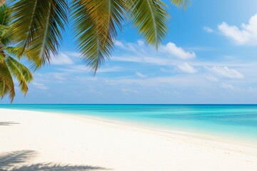 Fototapeta premium Serene Tropical Seascape Under Blue Sky