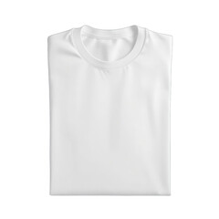 A neatly folded plain white t-shirt showcasing clean lines and a soft fabric texture.