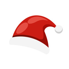 Merry Christmas celebration with a cartoon red Santa Claus hat illustration