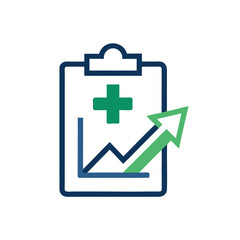 Obraz premium Healthcare performance improvement and growth chart icon