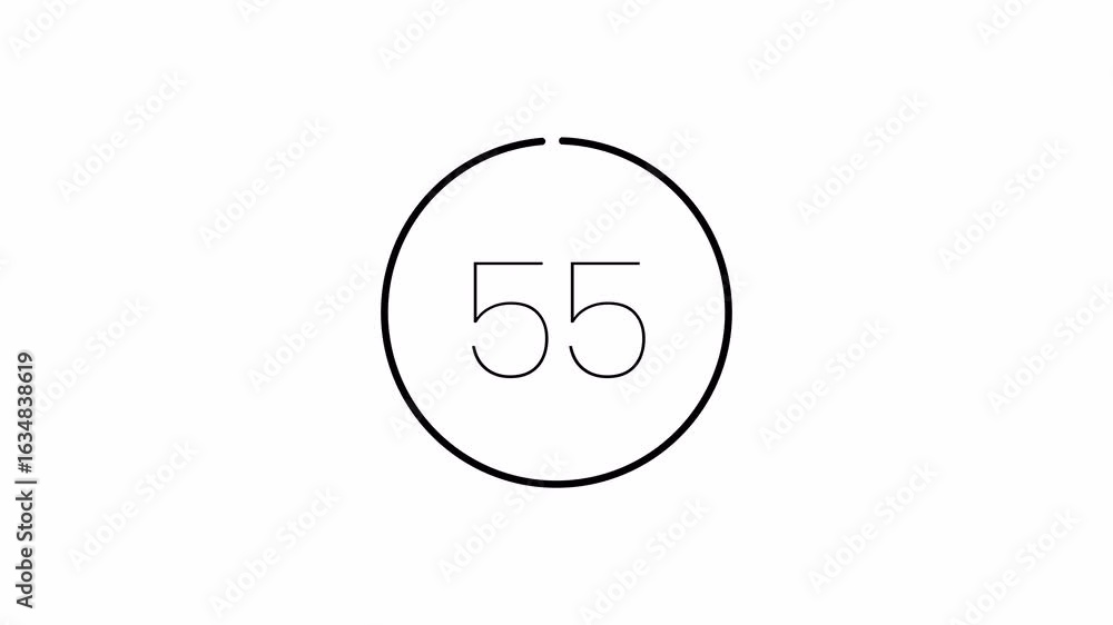 Poster one minute countdown animation from 60 seconds to 0 second with alpha channel, 1 minute countdown ti
