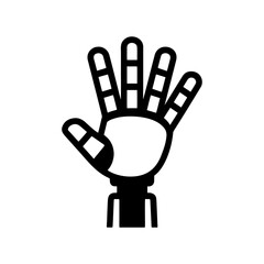 Robot Hand Icon for Artificial Intelligence and Human Machine Interaction
