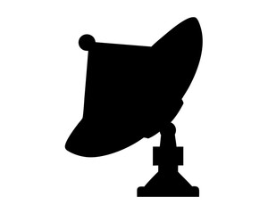 Black silhouette of satellite dish used for broadcast television and radio