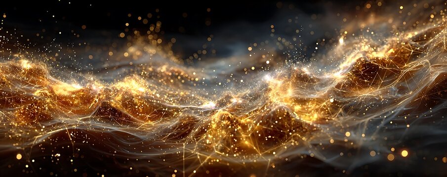 Temporal map with glowing ley lines and hybrid star glyphs in ochre glow
