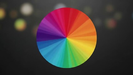 Vibrant spinning color wheel animation with blurred bokeh lights creating a dynamic visual experience for creative projects - Powered by Adobe