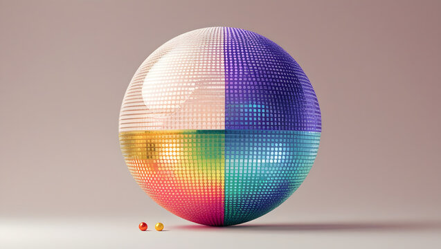 A stylized bubble dominates the left half of the image, composed of tiny, shimmering pixels that gradually fade into a smooth, continuous line on the right half, creating a striking contrast form.